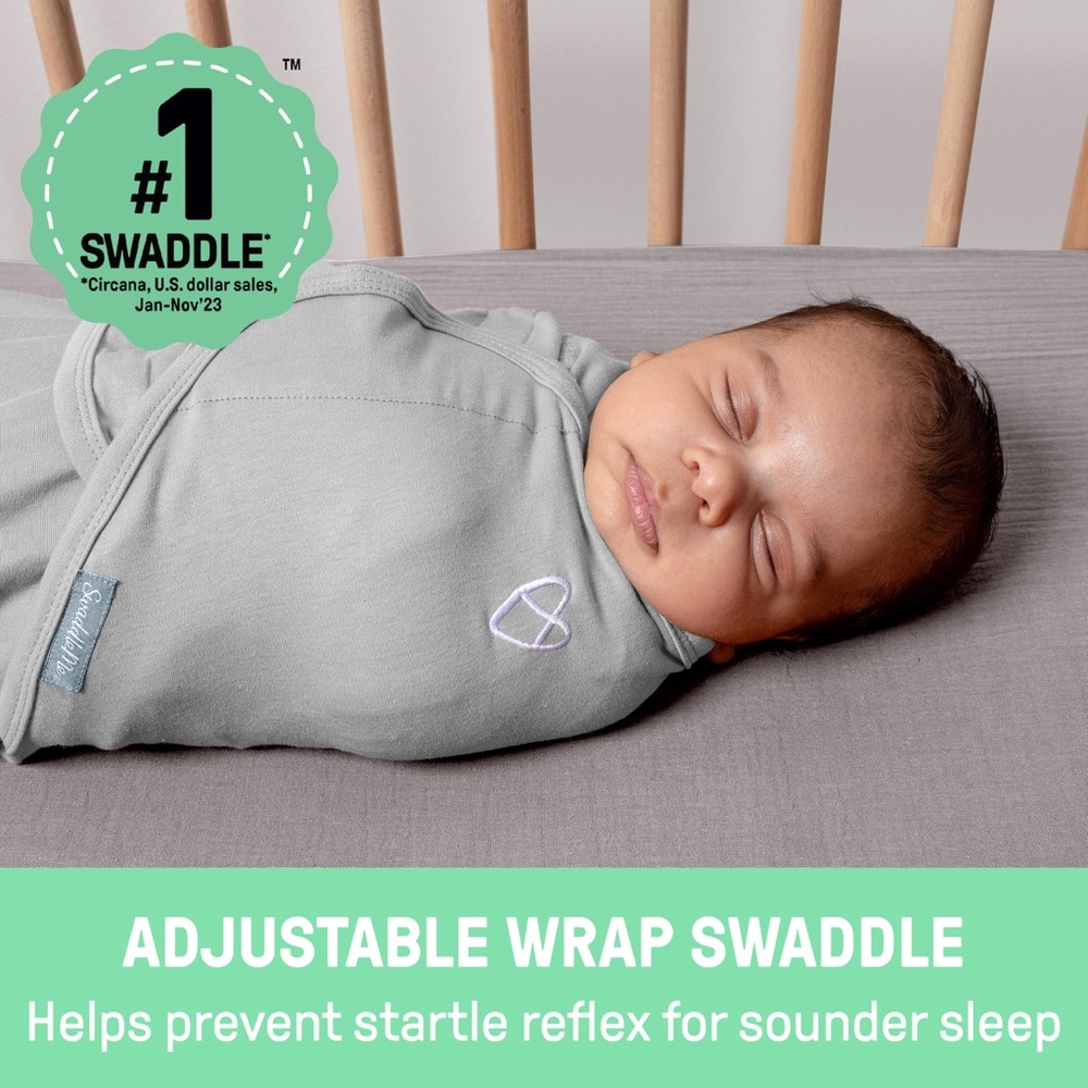 SwaddleMe Compression-Style Gray Swaddle